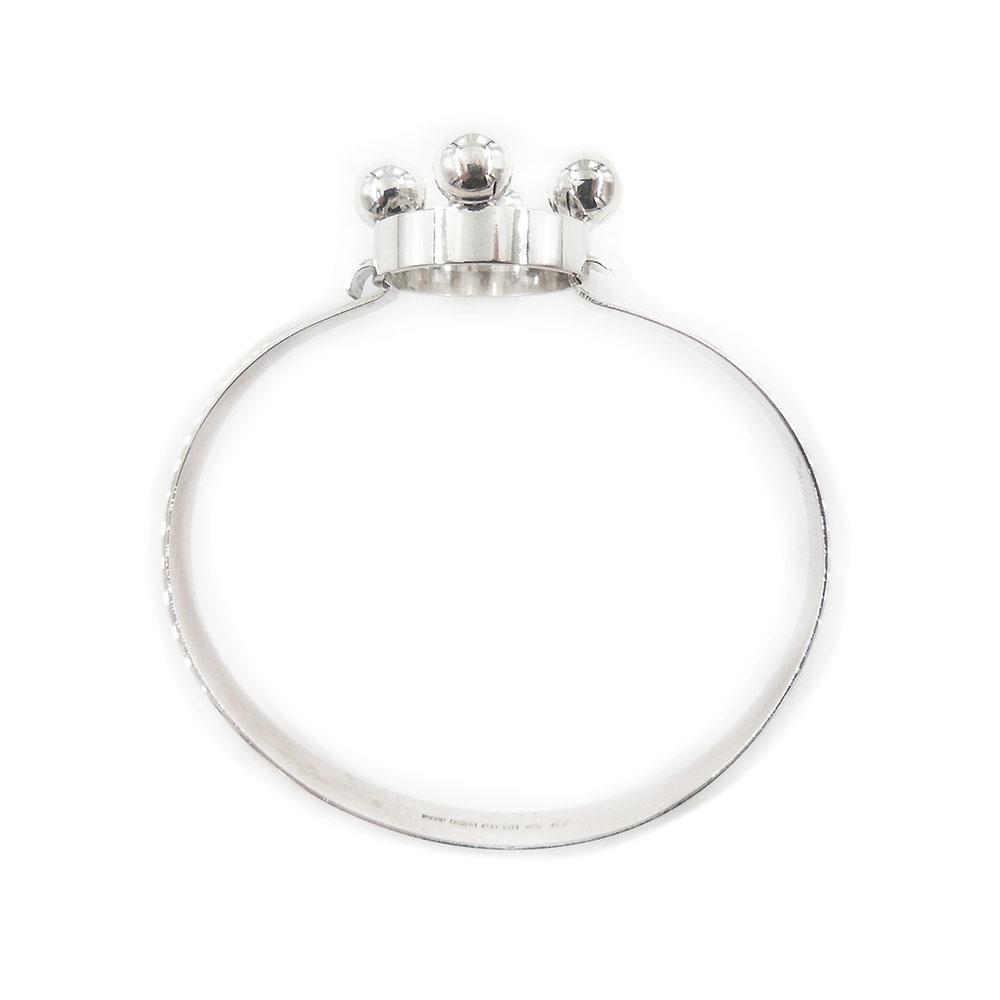 Hopeinen rannerengas hopeisilla pallokoristeilla 59 mm #3