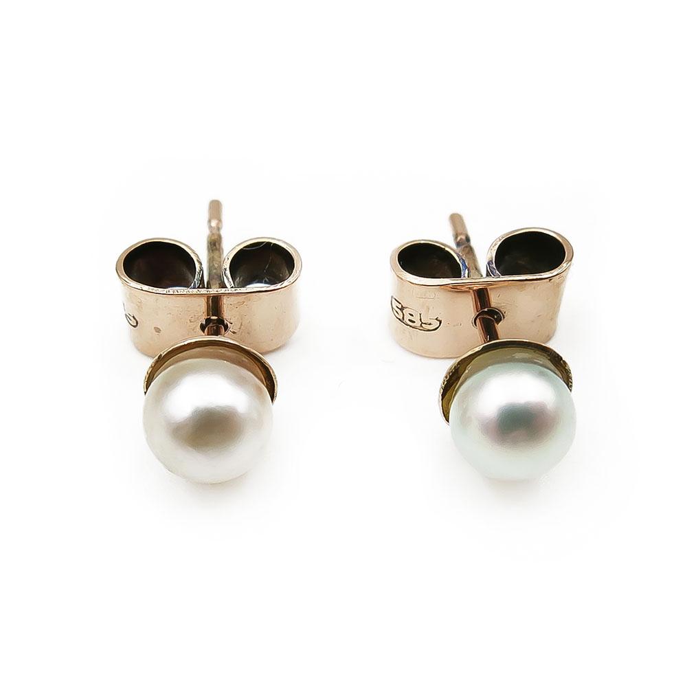 Kultaiset helmikorvakorut 4,5mm #0