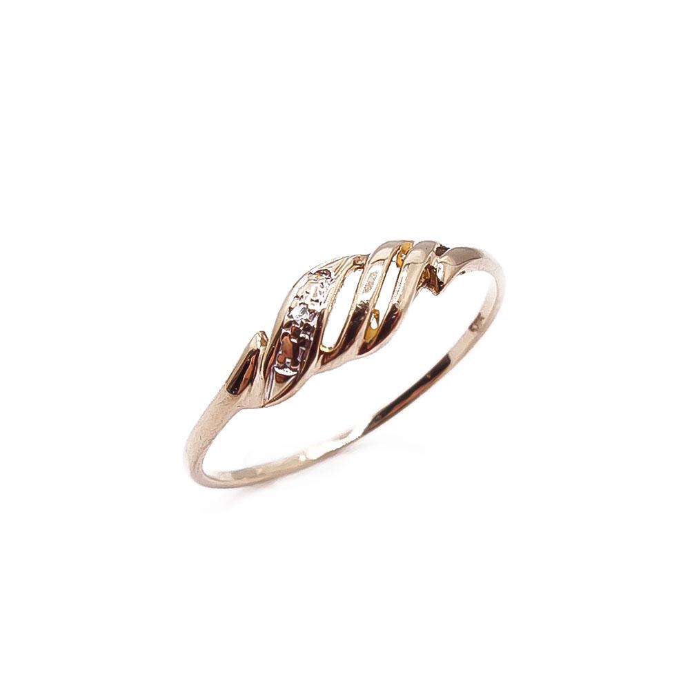 Kultainen sormus tim.0,01ct 17,5mm #0
