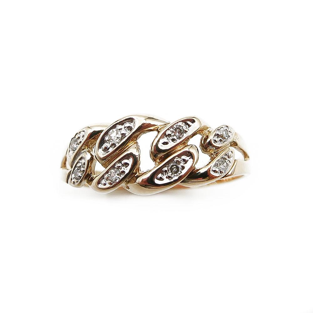Kultainen timanttisormus 0,04ct koko 18,25 v.-99 #1