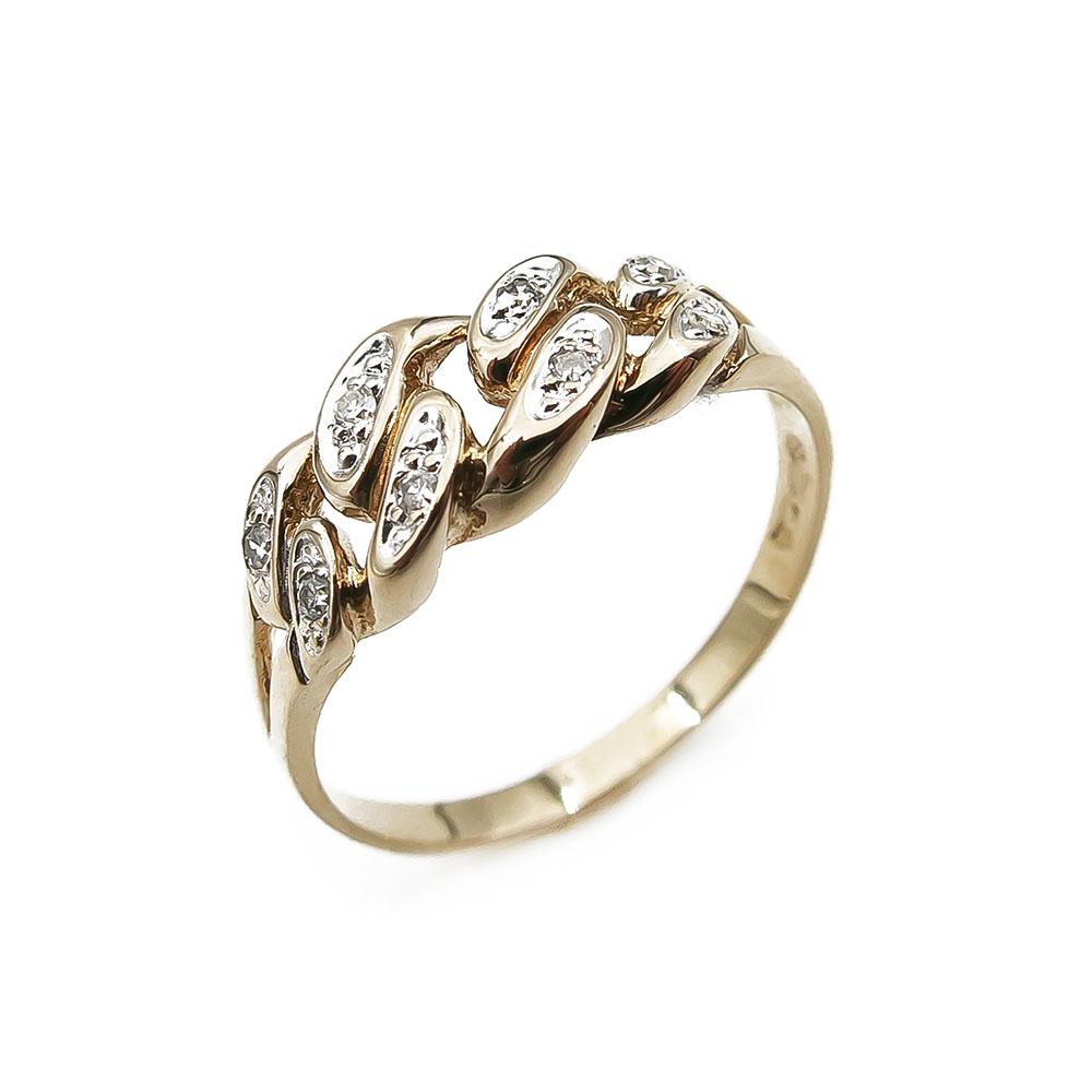 Kultainen timanttisormus 0,04ct koko 18,25 v.-99 #0