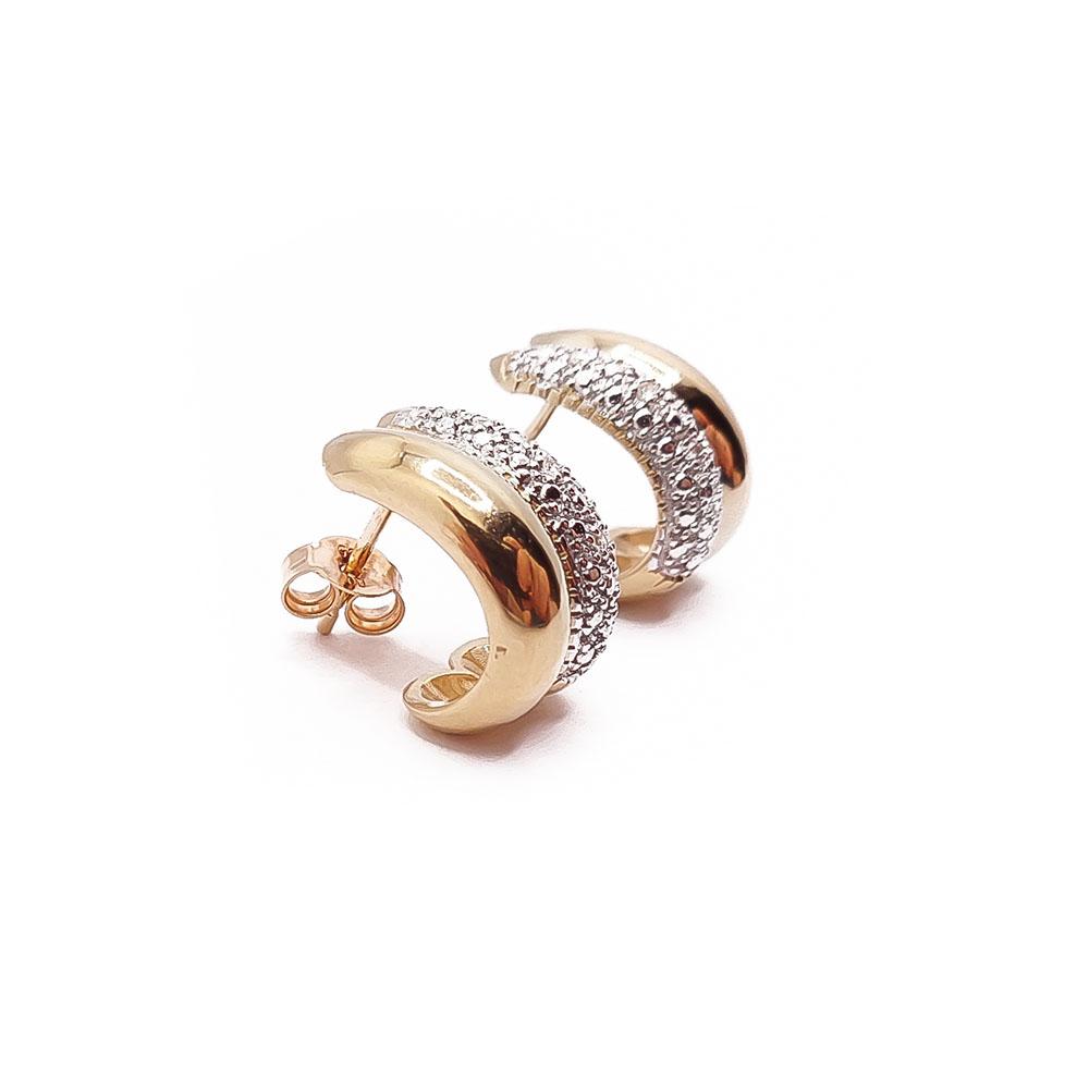 Kultaiset timanttikorvakorut 0,03ct #1