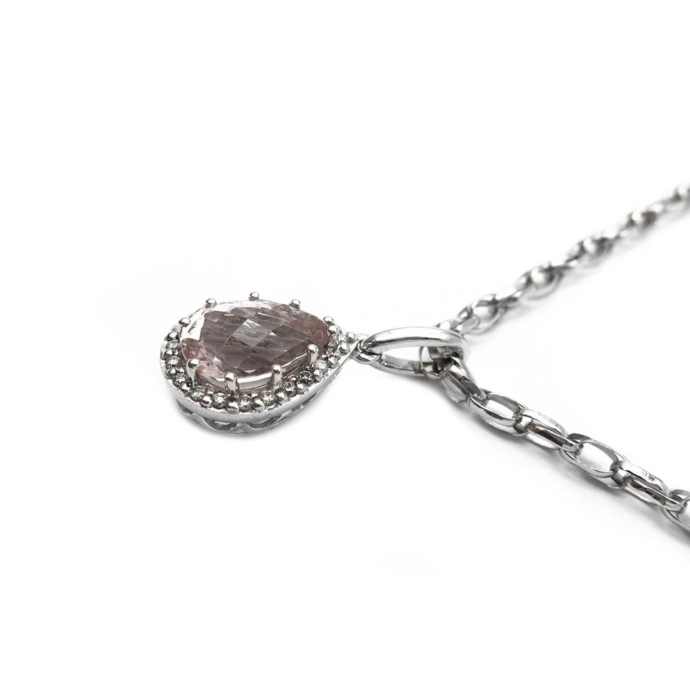 Kohinoor timanttikaulakoru morganiittilla 44cm 20x0,005ct #1