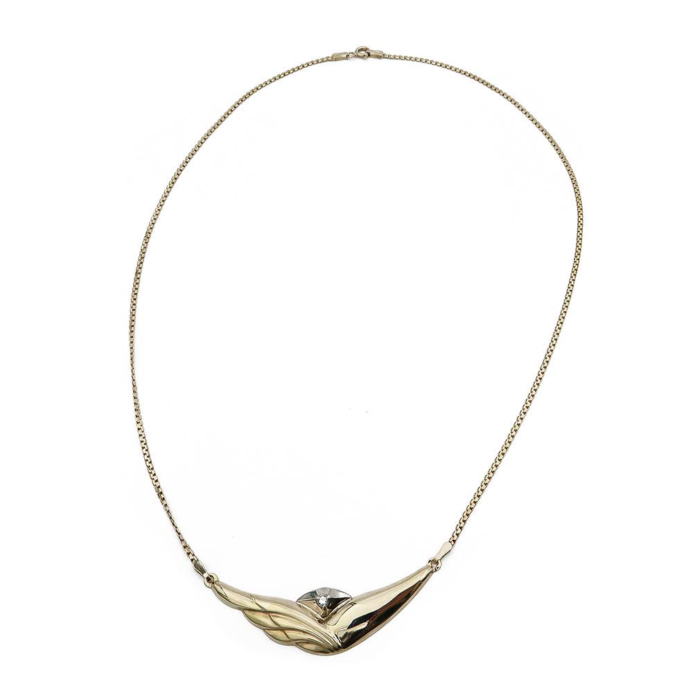 kultainen timanttikaulakoru 0,02ct 46cm #0