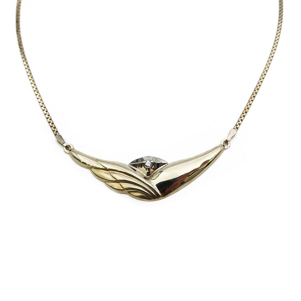 kultainen timanttikaulakoru 0,02ct 46cm #1