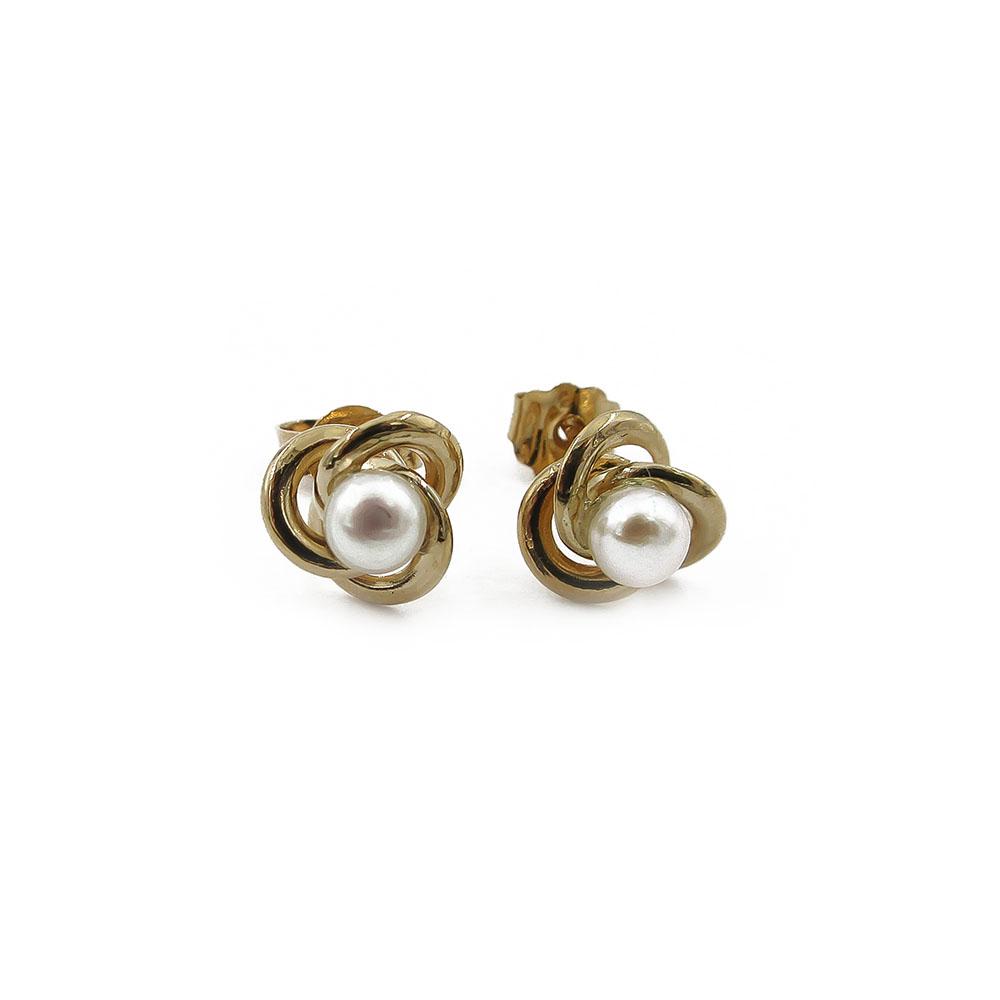 Kultaiset helmikorvakorut tapilla 3.5mm #0