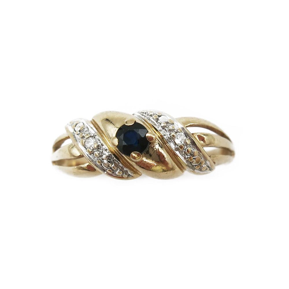 Timanttisormus sinisellä kivellä 0,01ct 16mm #1