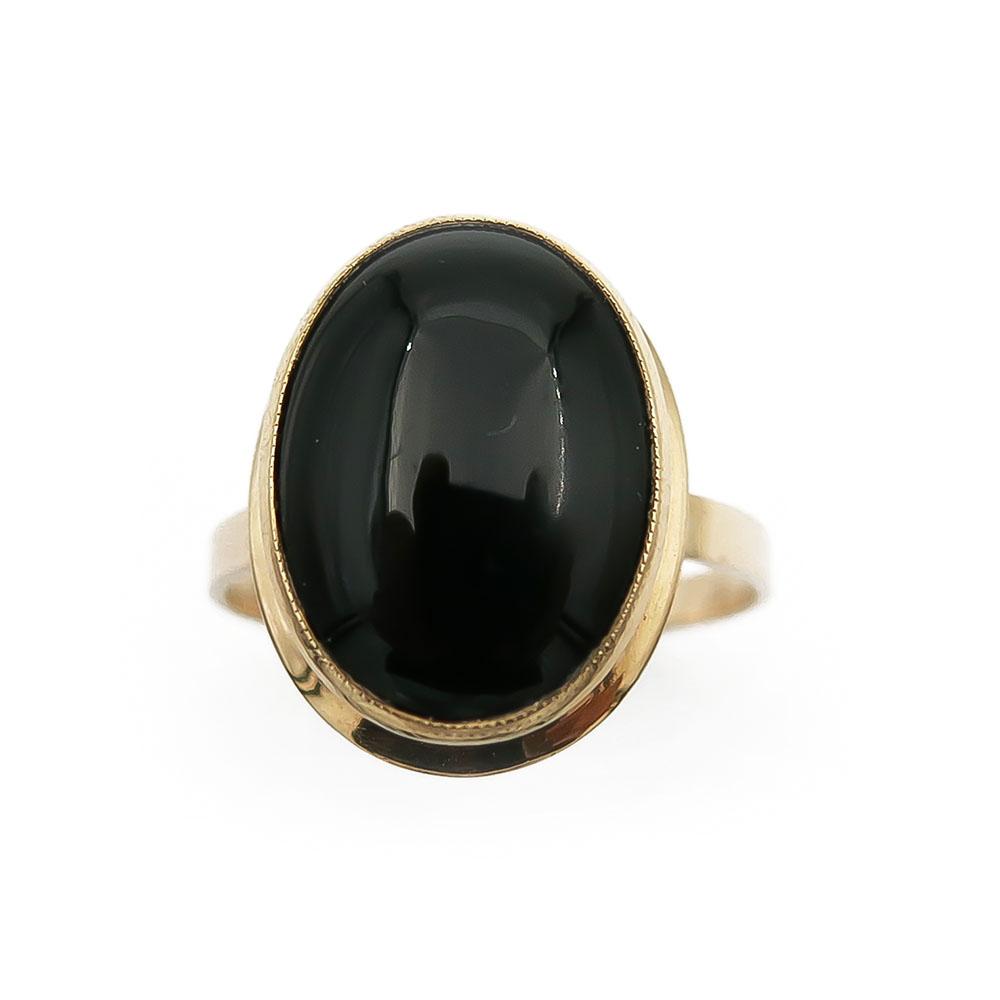 Kultainen sormus onyx 20,0mm v.-80 #1