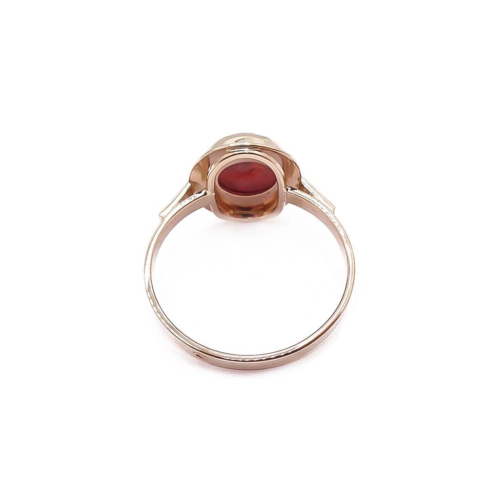 Kultainen oranssikivinen sormus 19.5mm #2