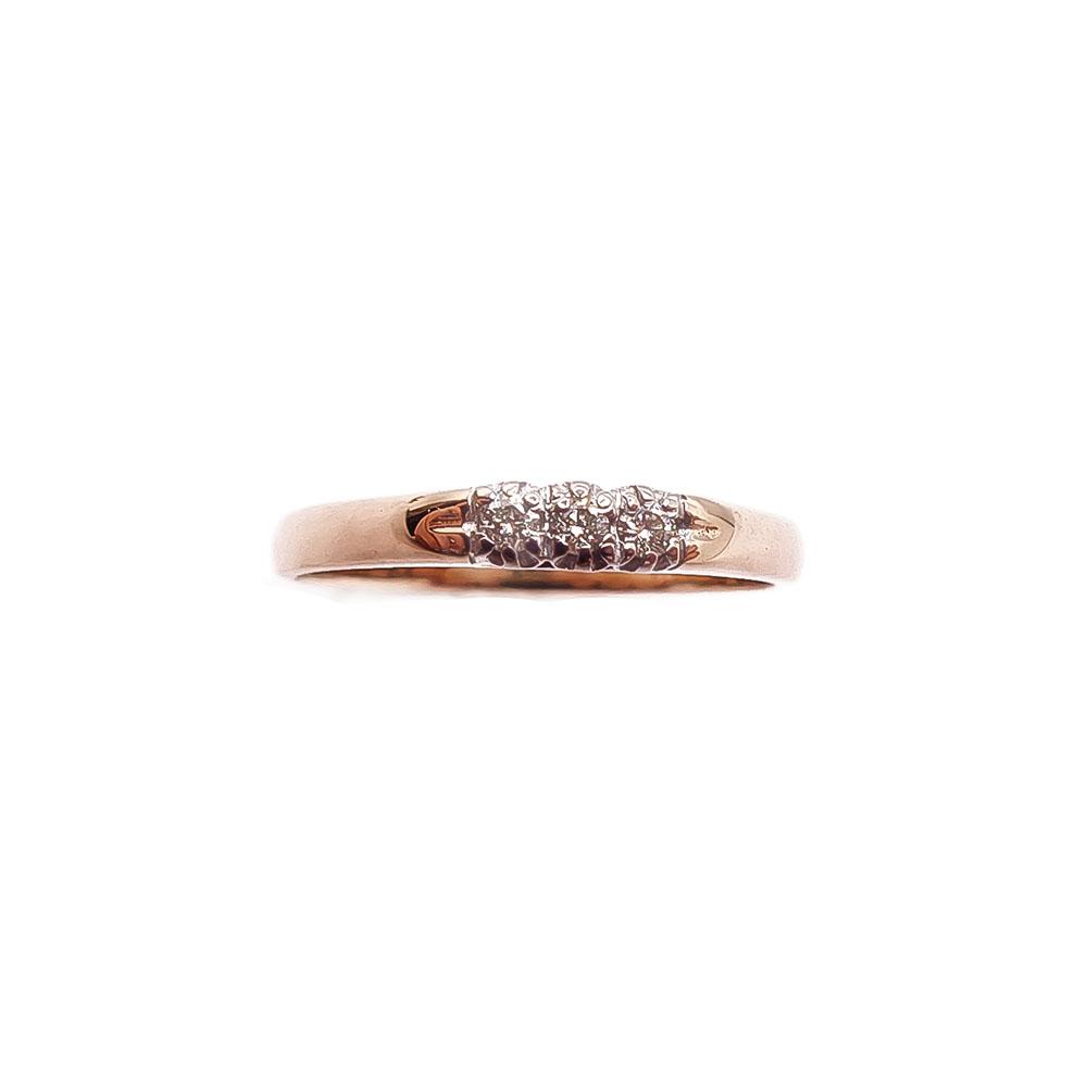 Kultainen rivitimantti sormus 0,03ct 18mm #1