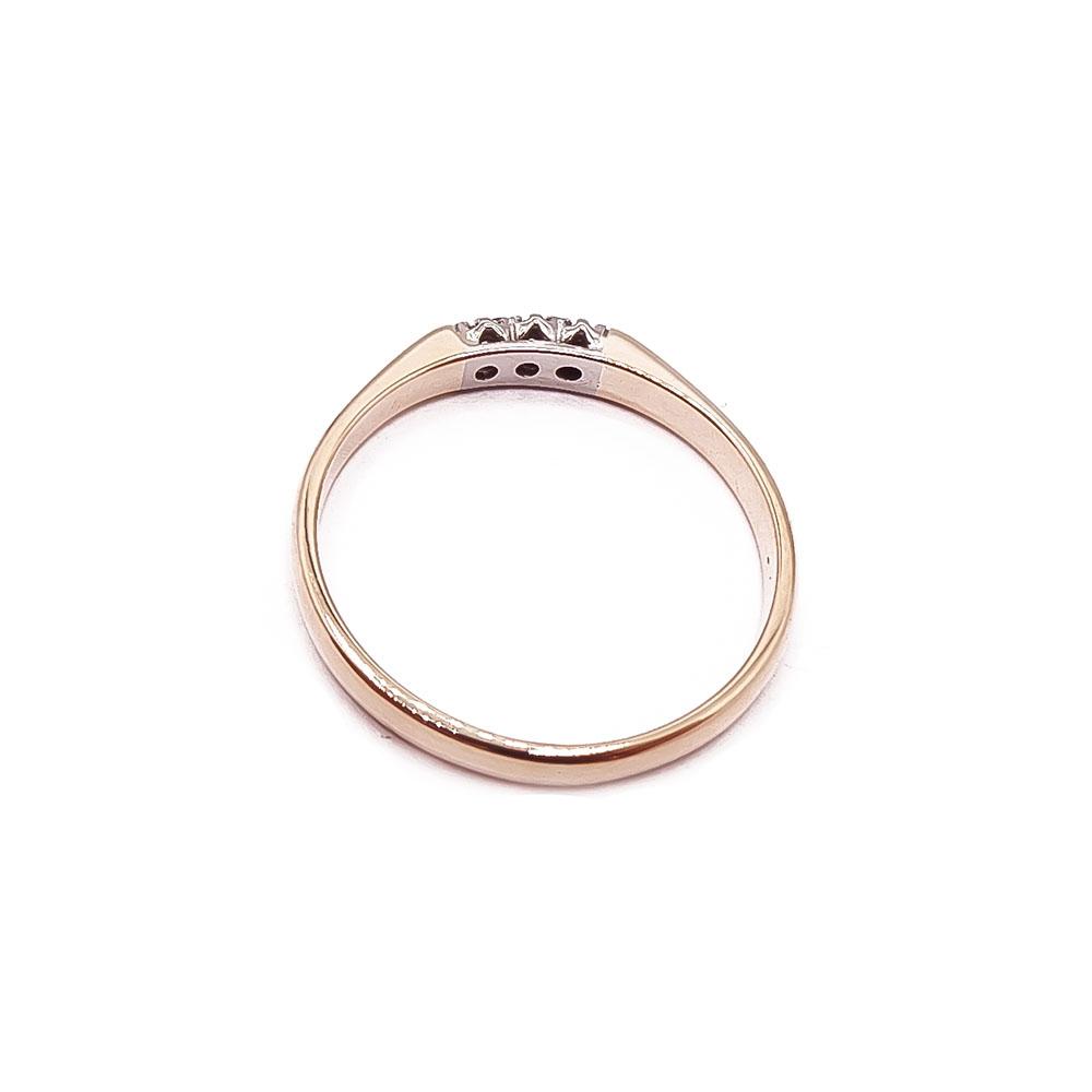 Kultainen rivitimantti sormus 0,03ct 18mm #2