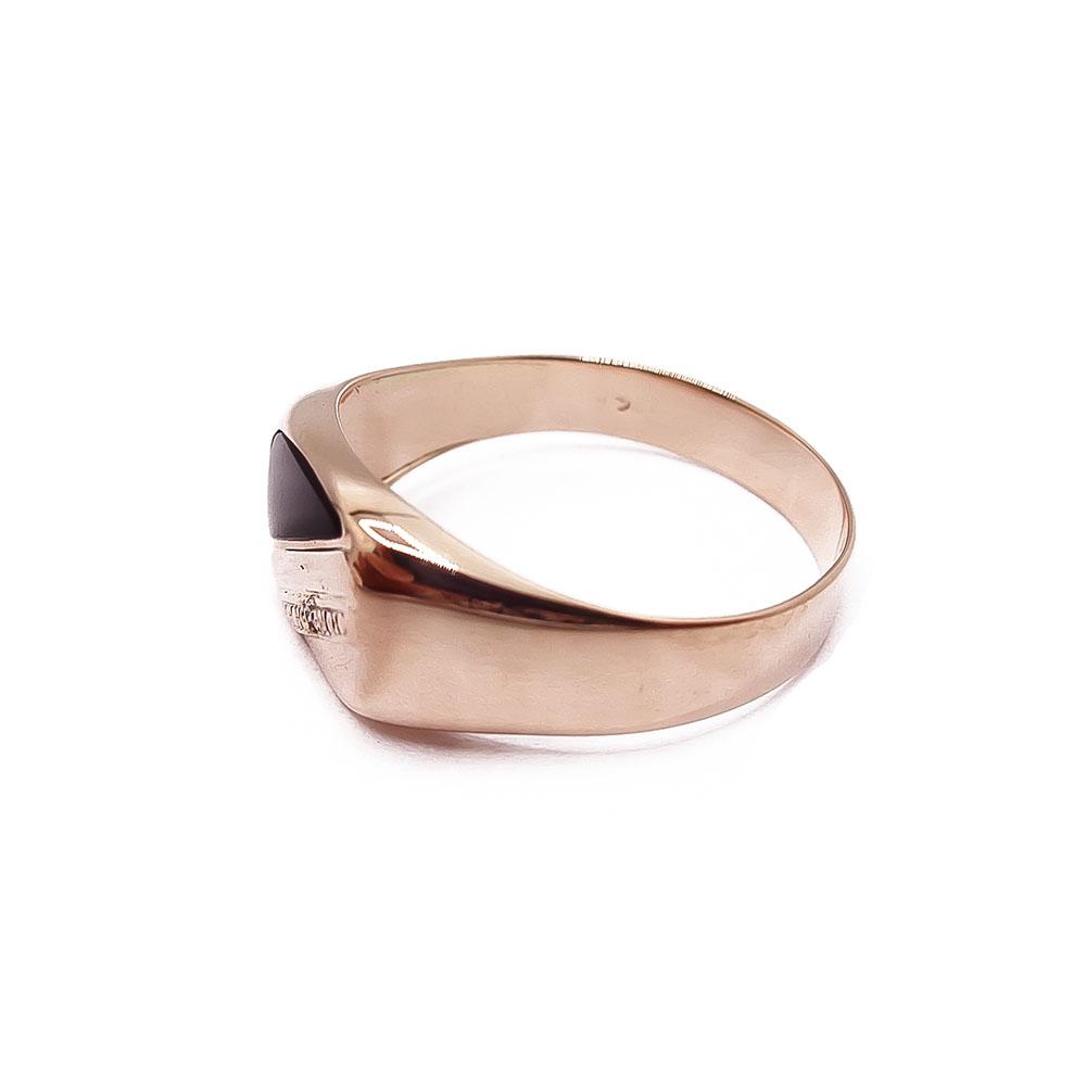 Kultainen kantasormus timantti+onyx 0,005ct 21mm #2