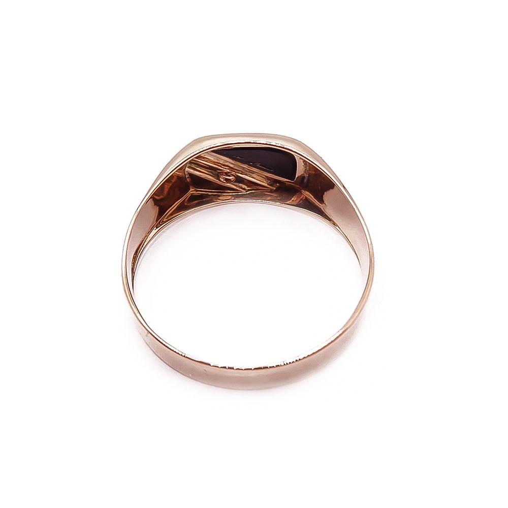 Kultainen kantasormus timantti+onyx 0,005ct 21mm #3