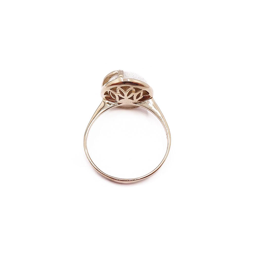 Kultainen sormus valkoisella kivellä+tim. 0,01ct 19mm #2