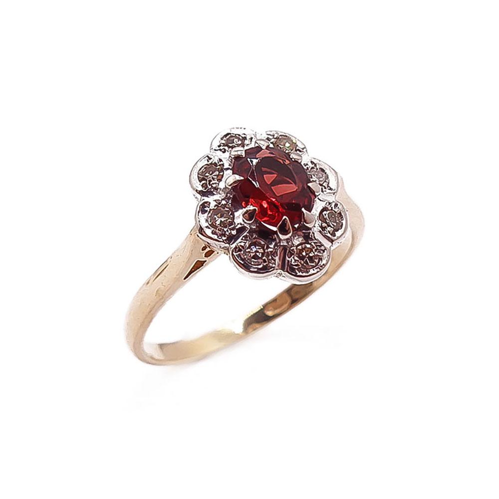 Kultainen diana timanttisormus 17+mm 0,08ct #0