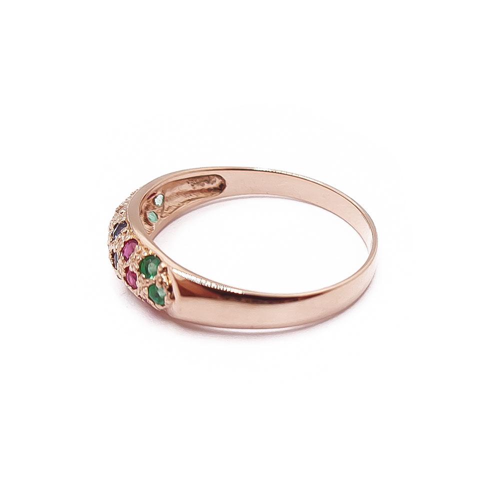 Kultainen timanttisormus värikivillä 0,015ct 19-mm #3