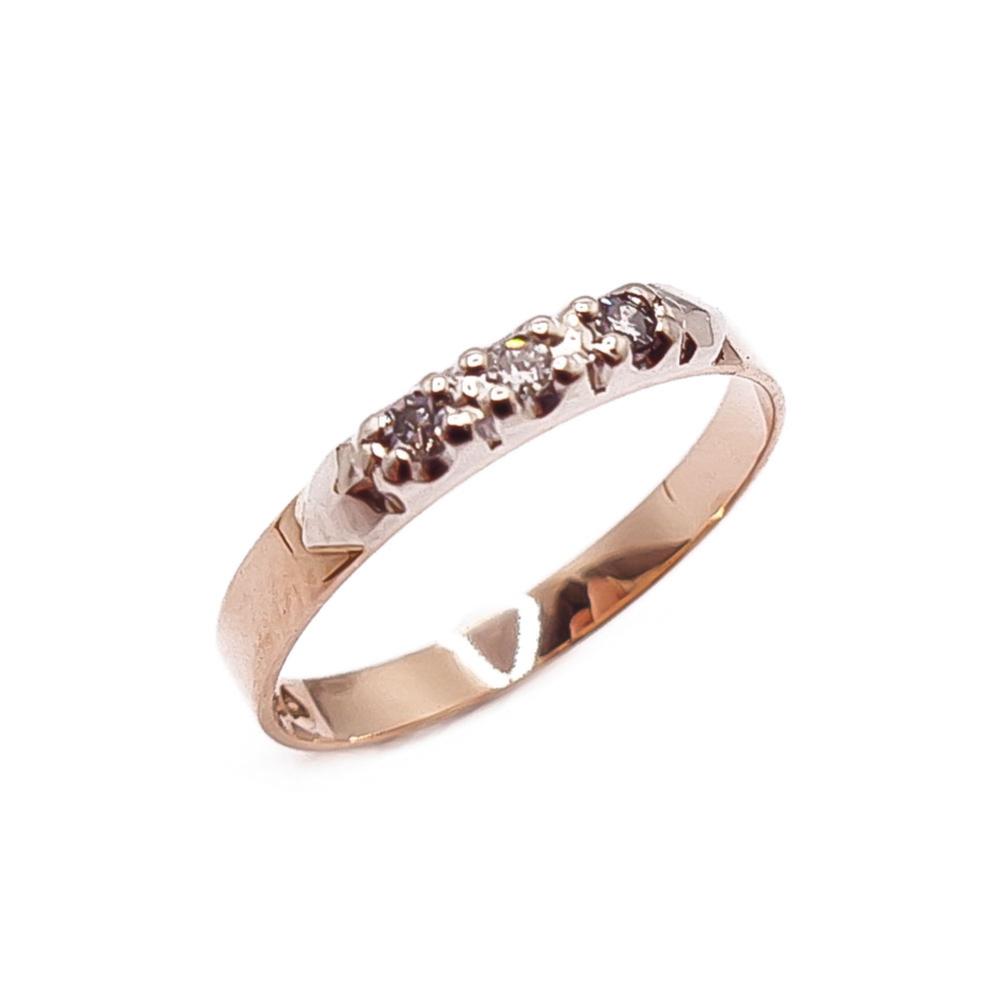 Kultainen timantti rivisormus 0,03ct 15,5mm v.-85 #0