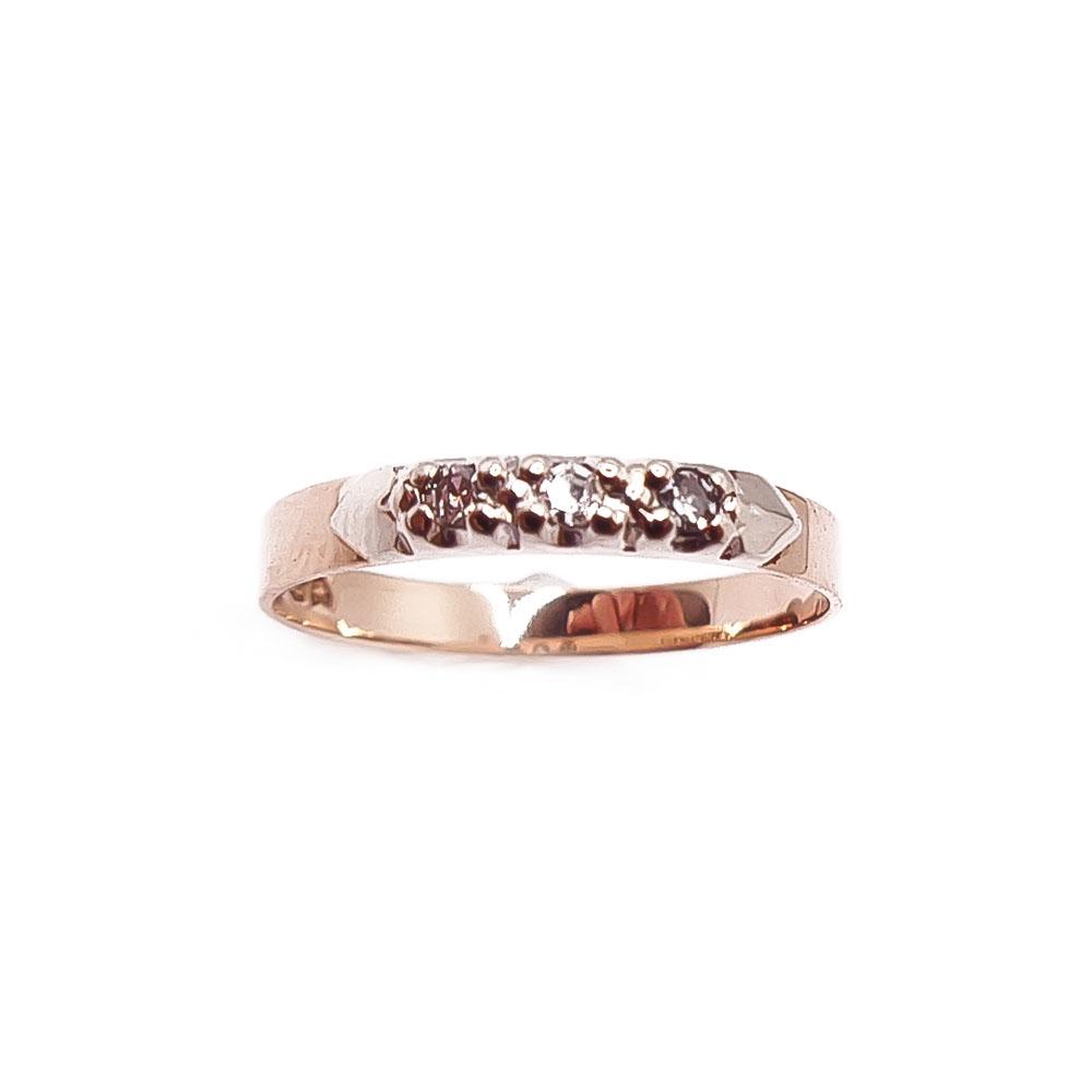 Kultainen timantti rivisormus 0,03ct 15,5mm v.-85 #1