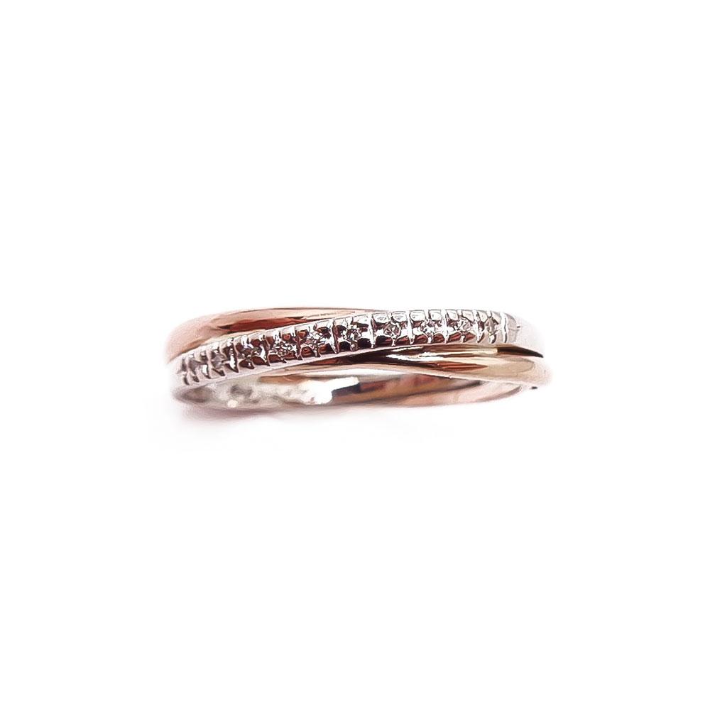 Kelta-/valkokultainen timanttisormus 0,05ct 19,5mm #1