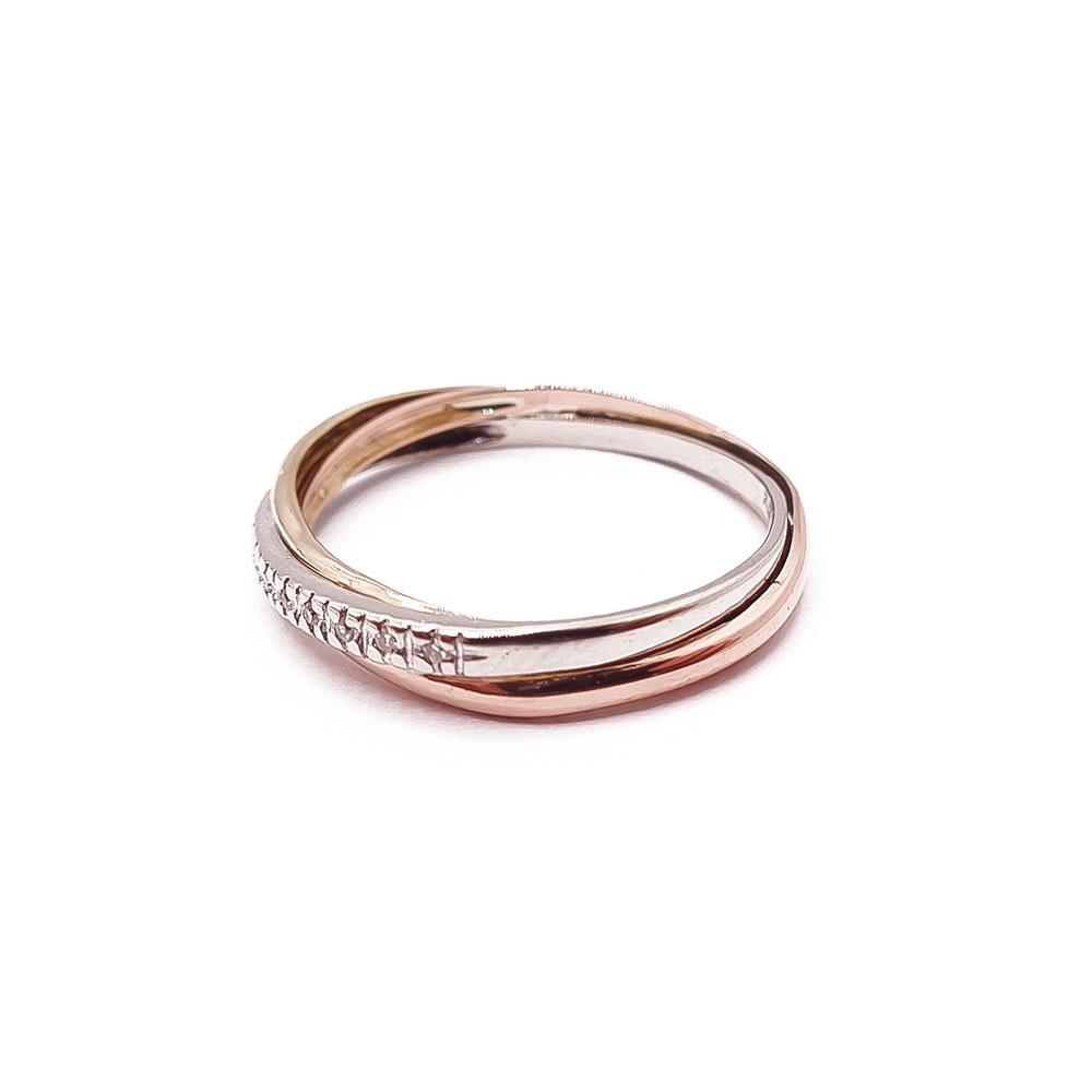 Kelta-/valkokultainen timanttisormus 0,05ct 19,5mm #3