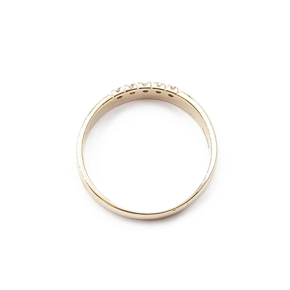 Kultainen timanttirivisormus 5 x 0.005ct koko 18 #2