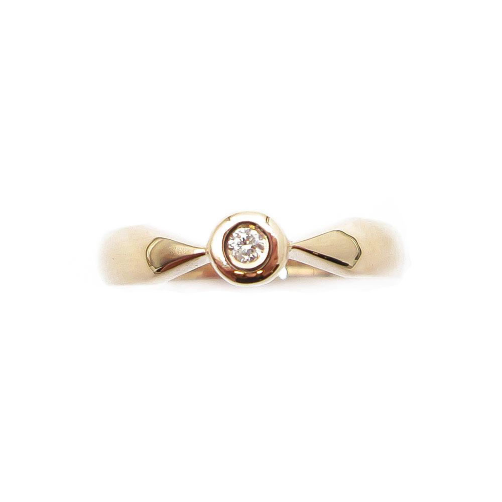 Kultainen timanttisormus 0.01ct koko 17- #1