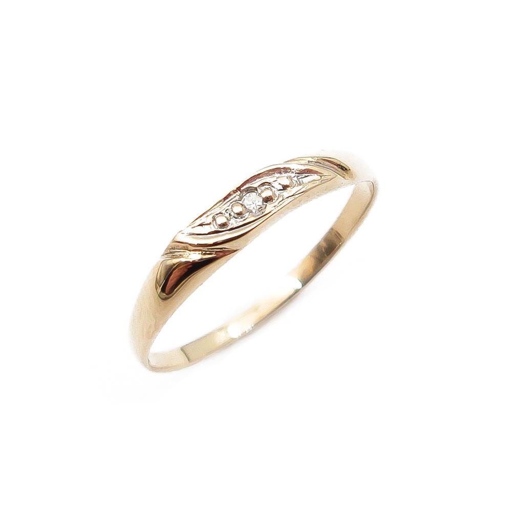 Kultainen timanttisormus 0.005ct koko 17- #0
