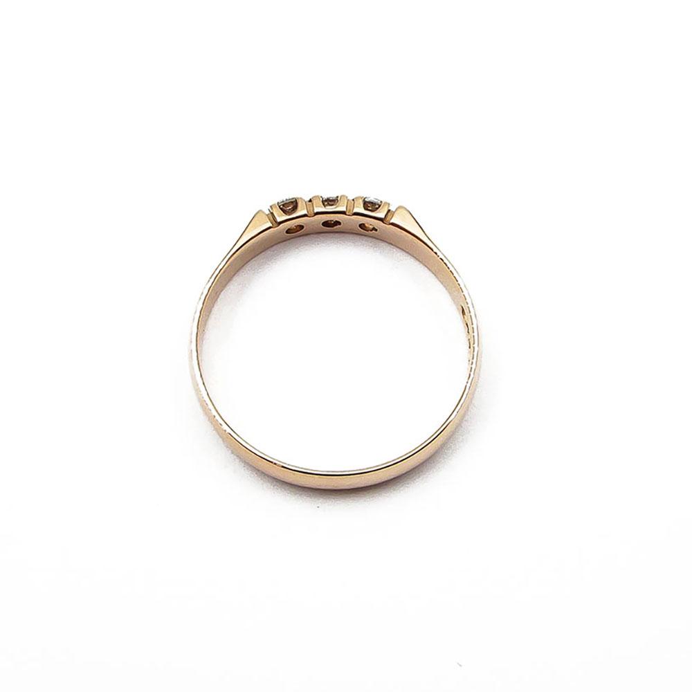 Kultainen timantti rivisormus 3 x 0.04ct koko 18 #2