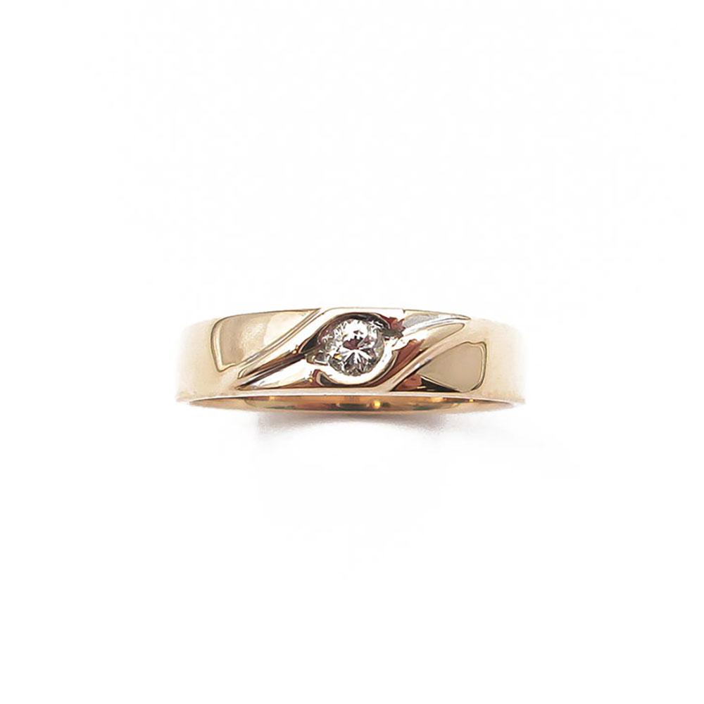 Kultainen timanttisormus 0.05ct koko 17.5 #1