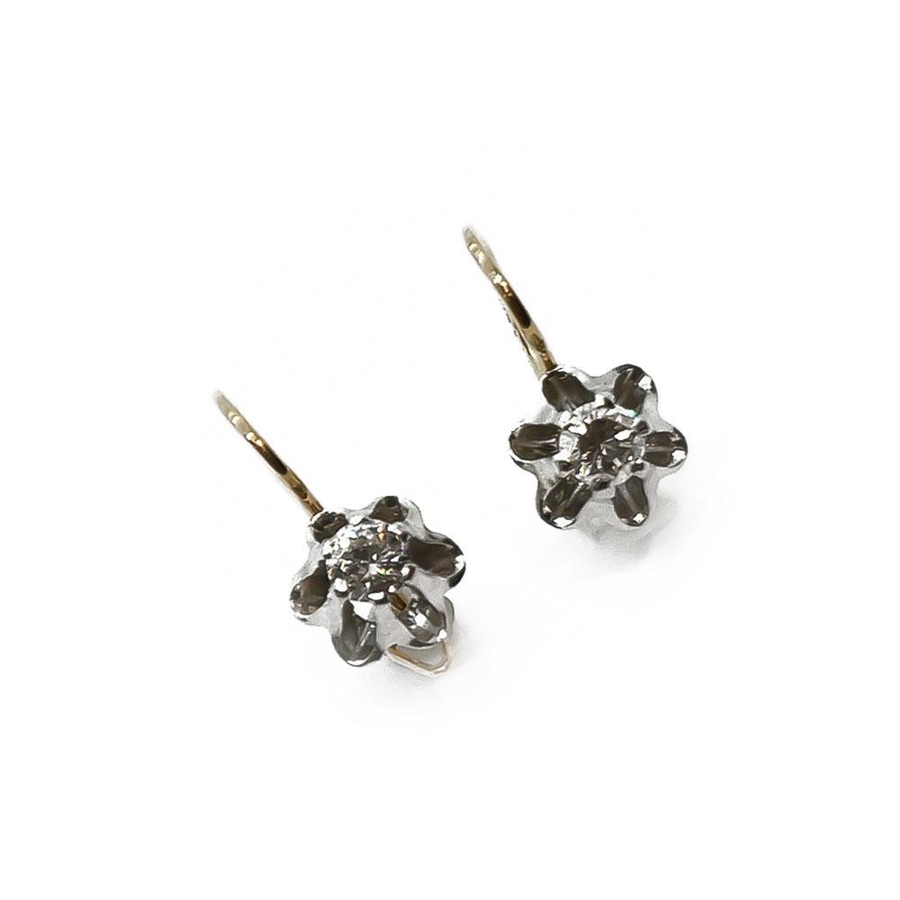 18 karaatin koukkukorvakorut 2 x 0,20ct #0