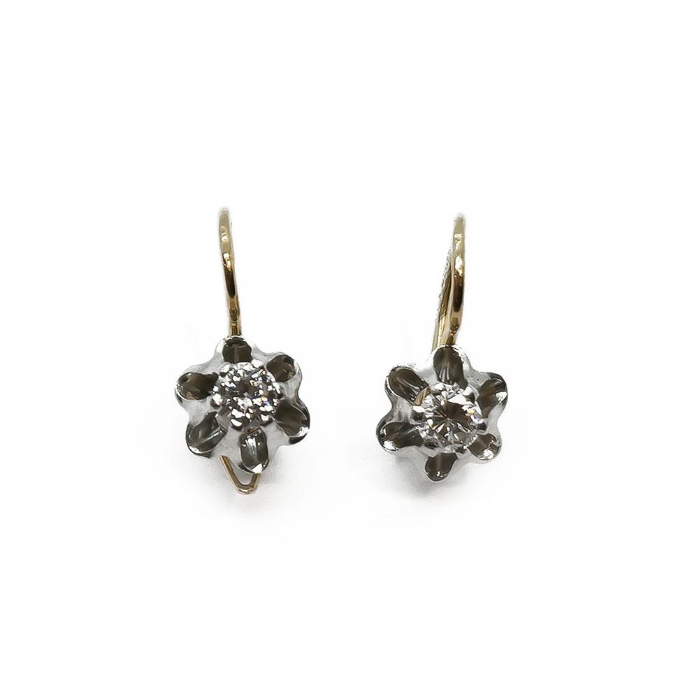 18 karaatin koukkukorvakorut 2 x 0,20ct #2