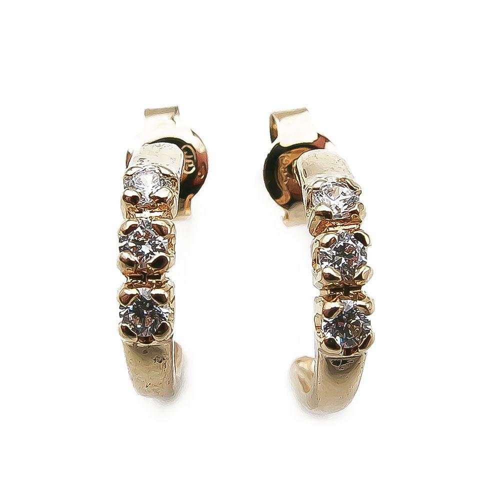 Kultaiset zirk. korvakorut tapilla 2x12mm #1