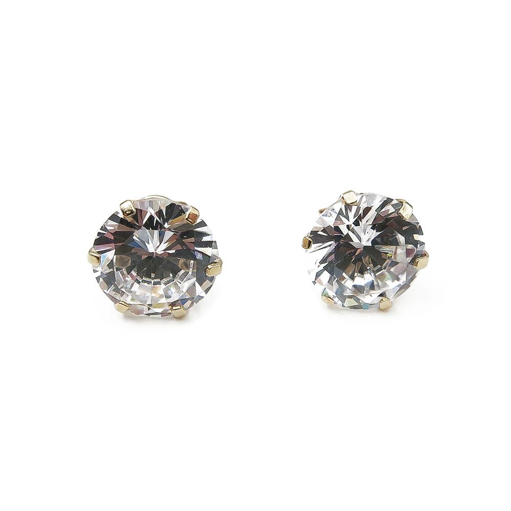 Kultaiset zirk. korvakorut tapilla 8mm #0