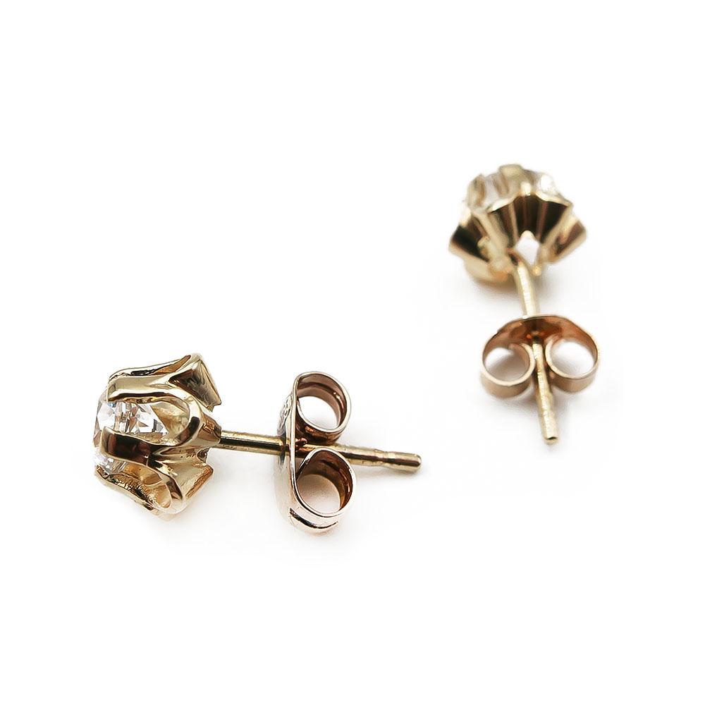 Kultaiset zirk. korvakorut tapilla 6mm #1