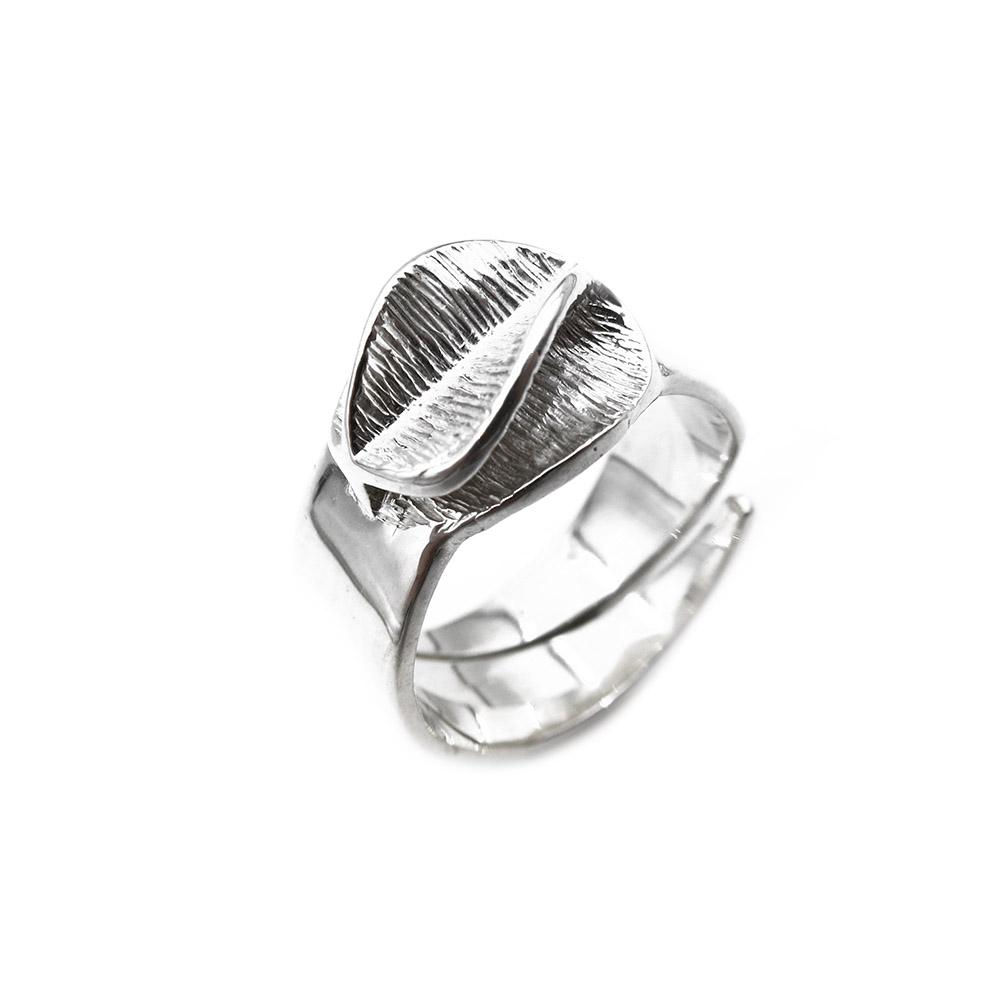 Hopeinen design sormus koko 17,75 säädettävä koko #0