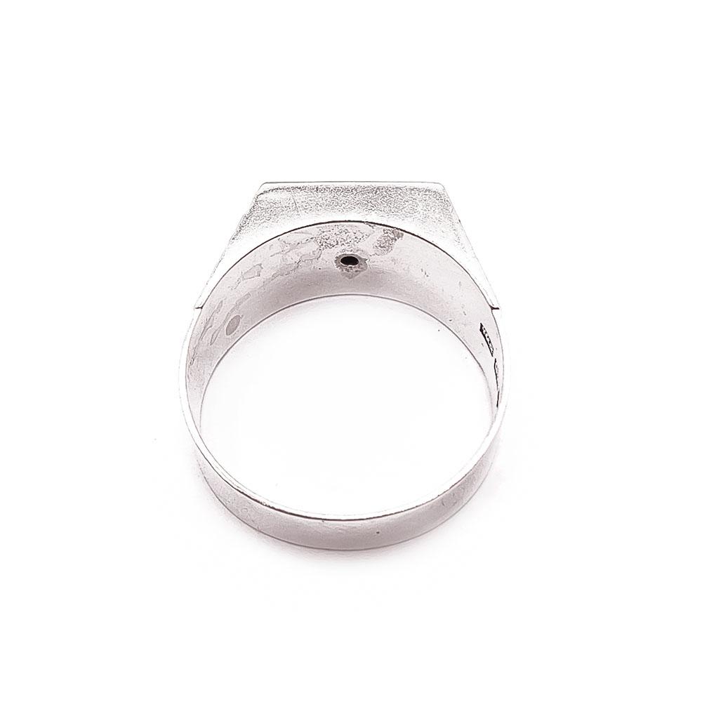 Hopeinen kantasormus 21mm #2