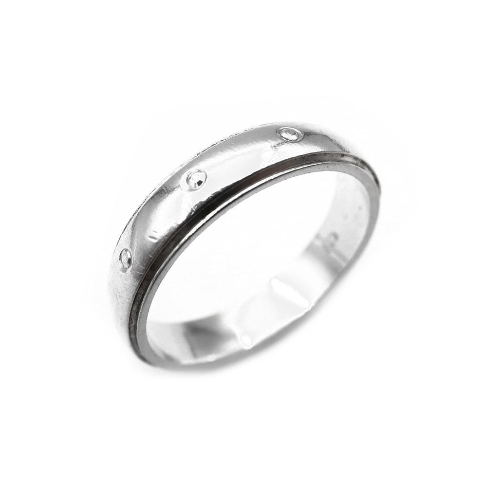Hopeinen sormus pallokuvioilla koko 17 lev.4mm #0