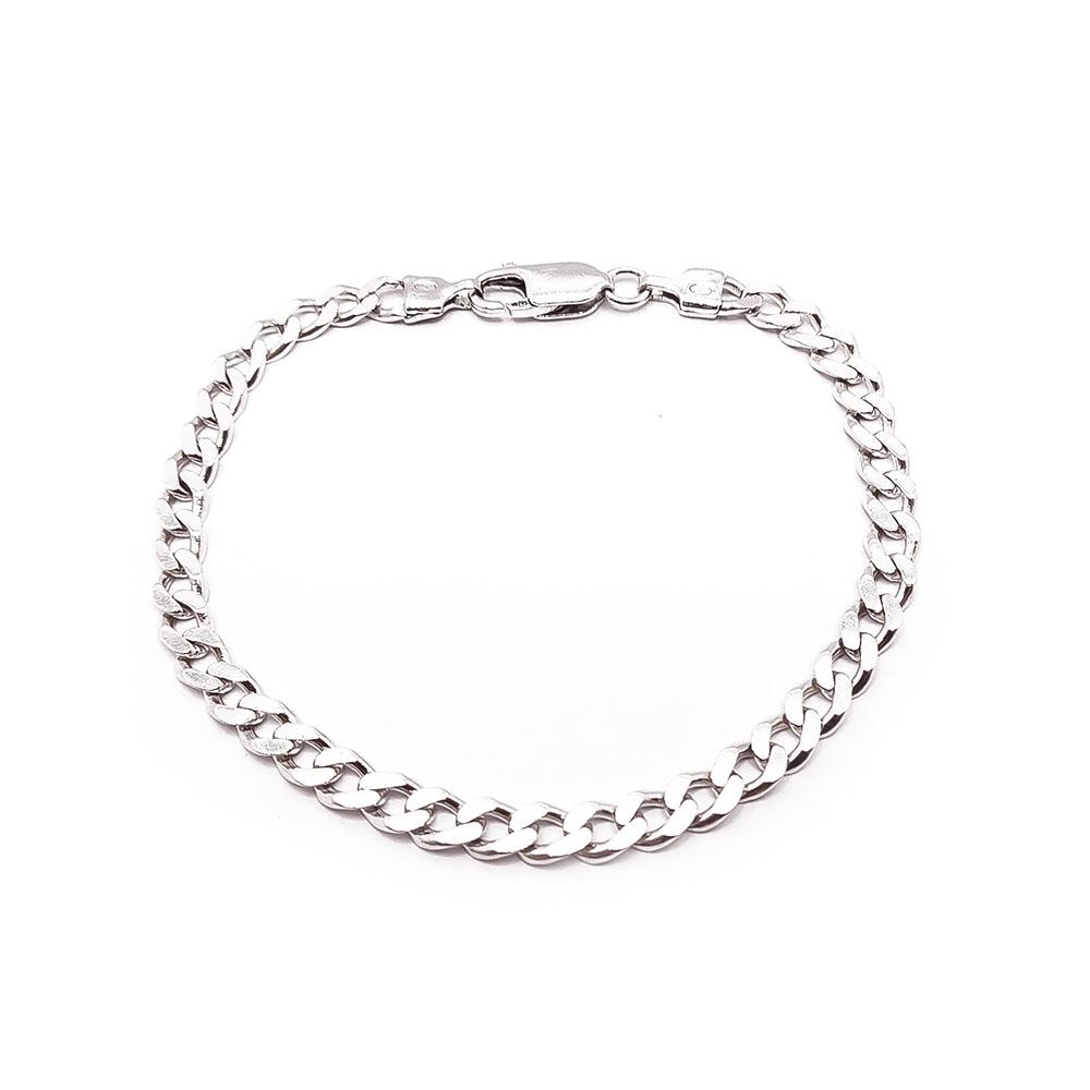 Hopeinen panssariranneketju 19cm #0