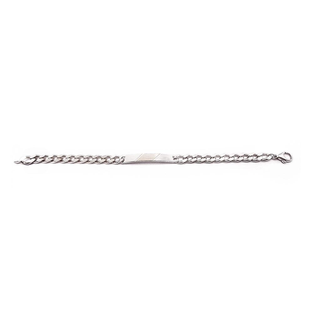 Hopeinen laatta-ranneketju 20cm #1