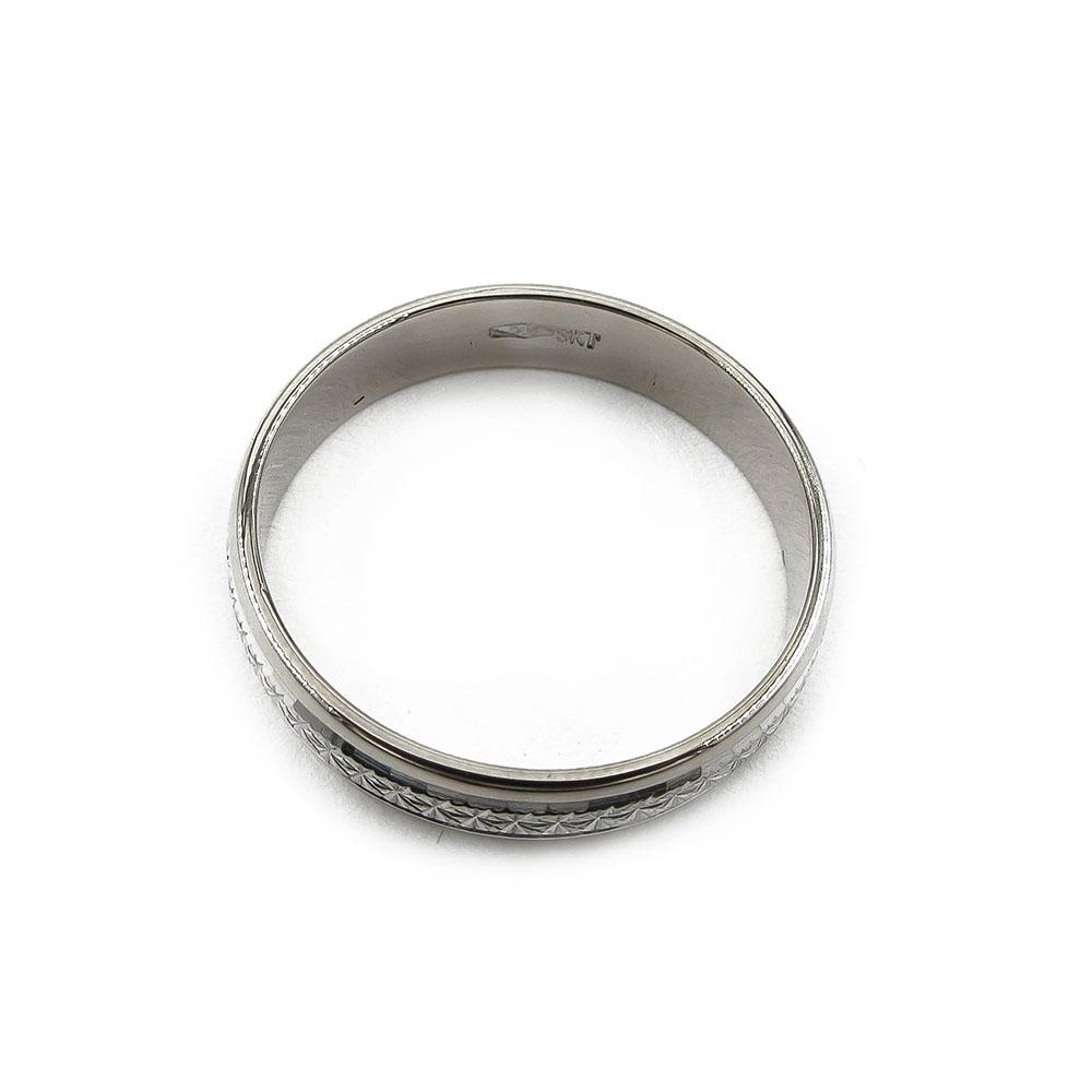 Valkokultainen timanttileikattu kihlasormus 4mm SKT #2