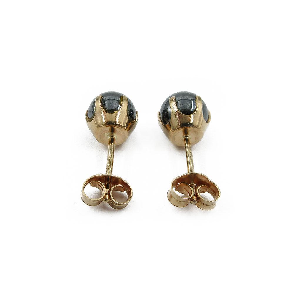 Kultaiset hematiittihelmi korvakorut 6mm tapilla RO #1
