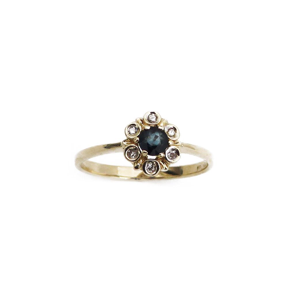 Kultainen Diana sormus saf+tim. 0,04ct 17mm HK #1
