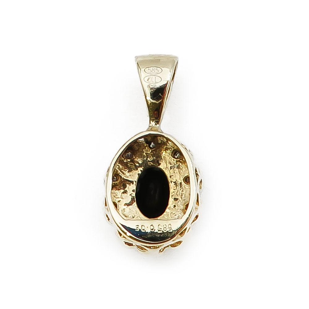 kultainen Diana sinisafiiri-timantti riipus 0,05ct #2