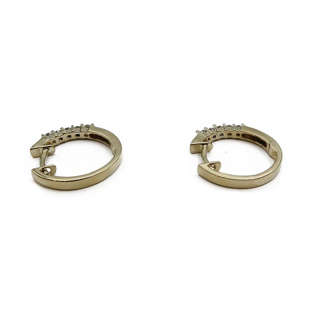 Kultaiset timanttirenkaat korvakorut 0,2ct #1