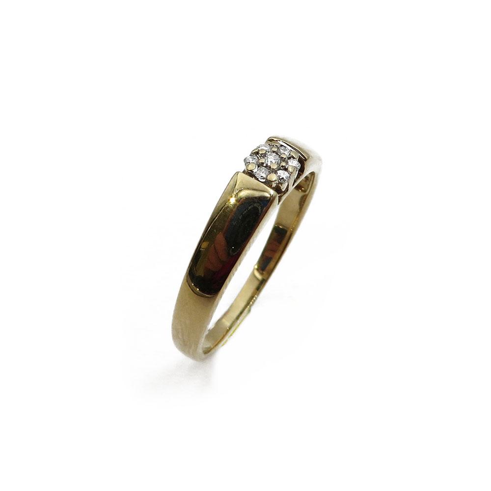 Kultainen timanttisormus 16,5mm 6x0,005ct 1x0,01 #0