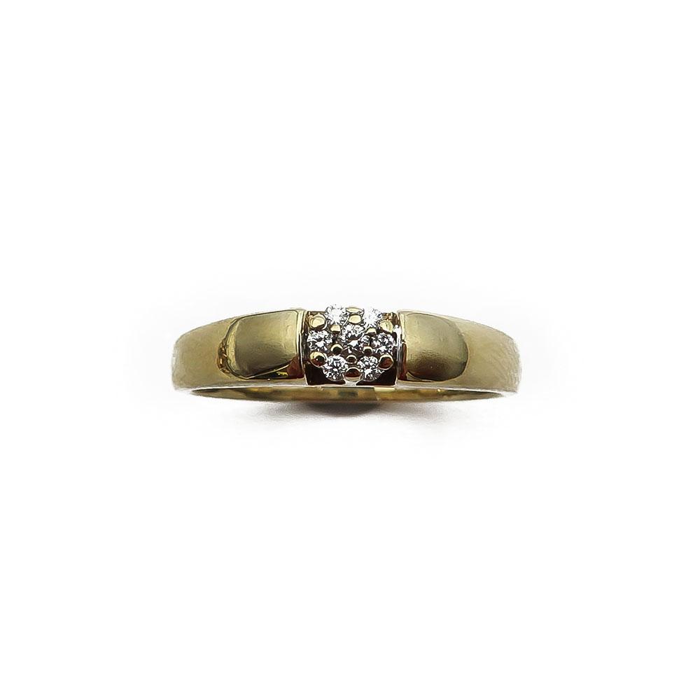 Kultainen timanttisormus 16,5mm 6x0,005ct 1x0,01 #1