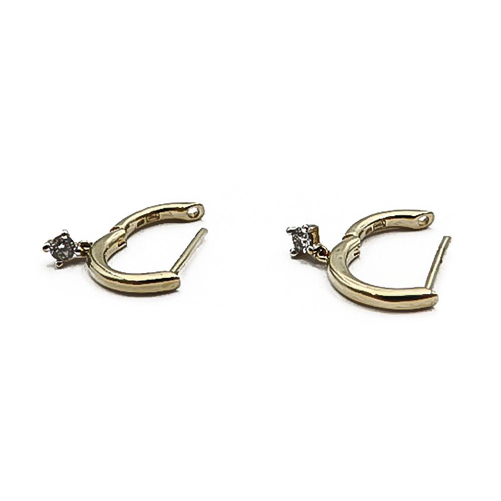 kultaiset renkaat korvakorut timantilla 0,06ct #1