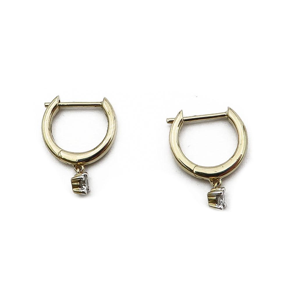 kultaiset renkaat korvakorut timantilla 0,06ct #2