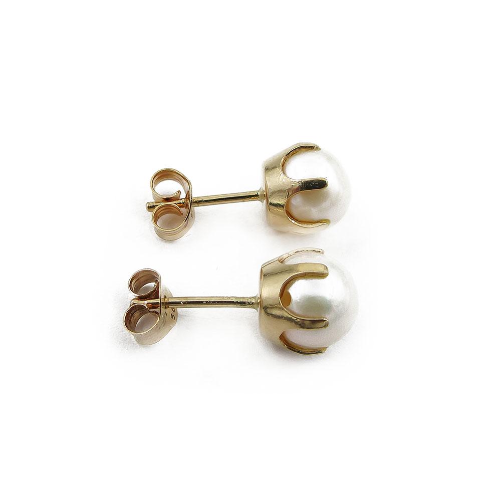 Kultaiset helmikorvakorut tapilla 7mm RO #2