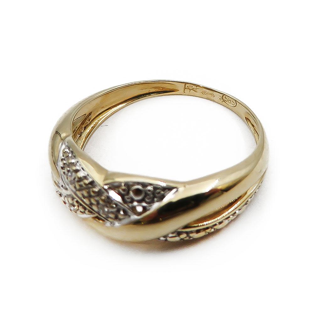 kultainen timanttisormus 17mm 0,015ct #3